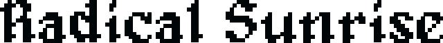 Radical Sunrise logo in retro pixel font Alagar by Hewett Tsoi